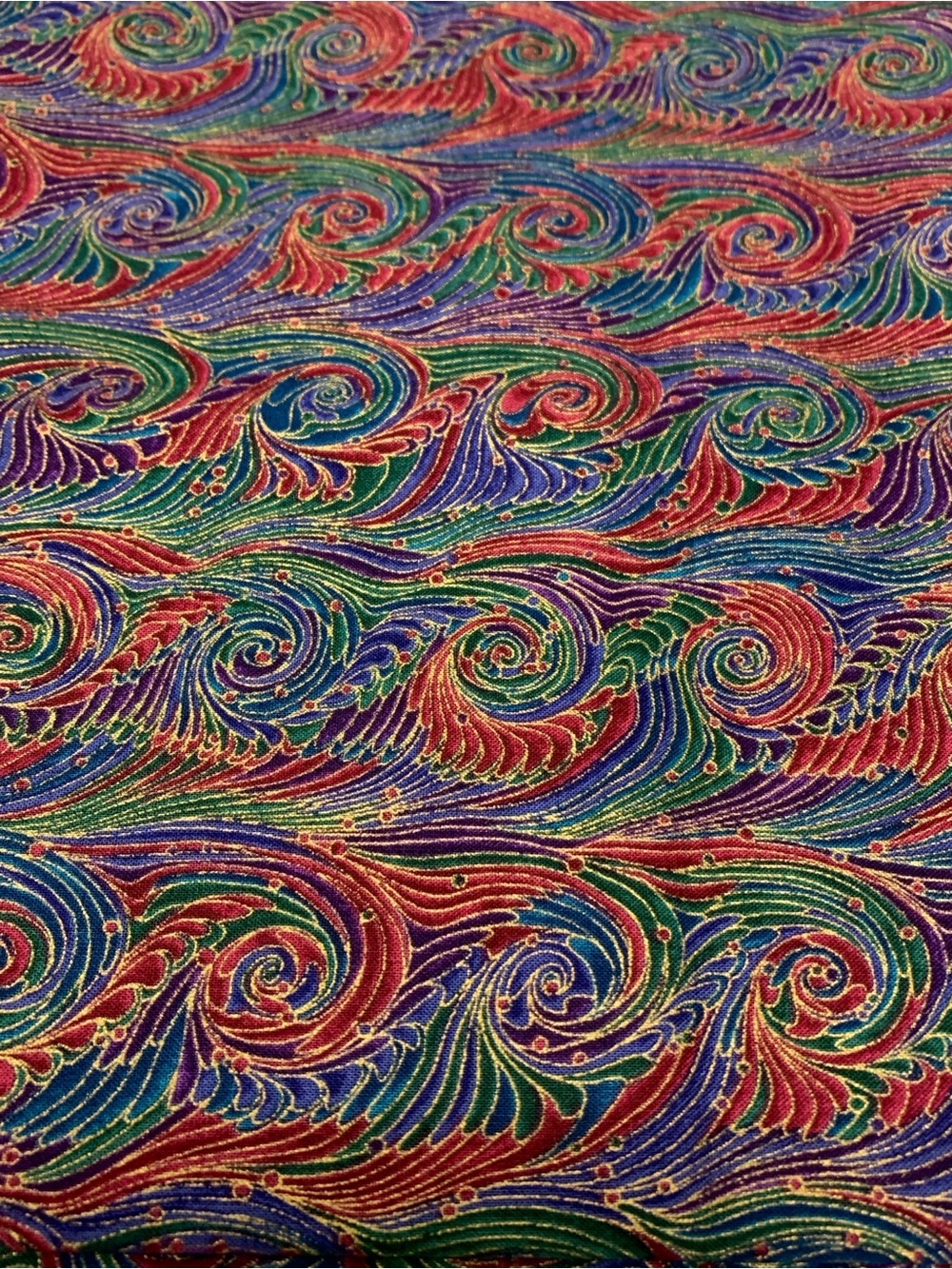 Hoffman International Fabrics Windsor Cotton Remnant Quilt Scrap Red Purple Gold